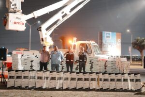 Manuel Guerra inicia renovación masiva del alumbrado público en García